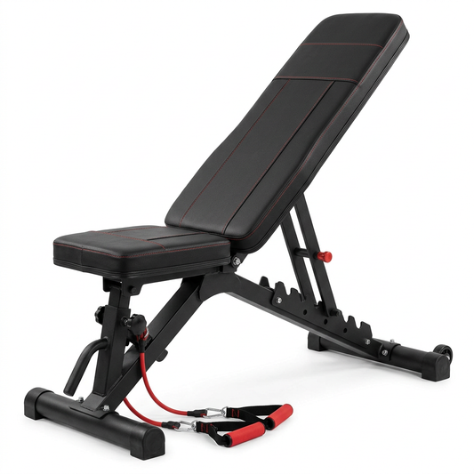 Banc de musculation pliable Hardset 5 positions sur fond blanc