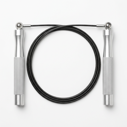 Corde à sauter professionnelle Hardset poignées aluminium sur fond blanc