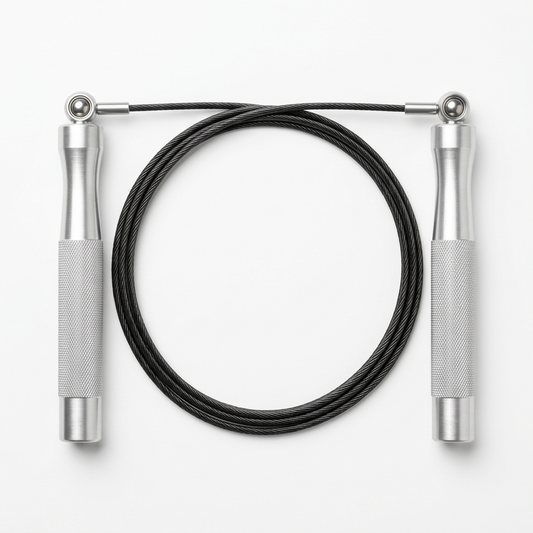 Corde à sauter professionnelle Hardset poignées aluminium sur fond blanc