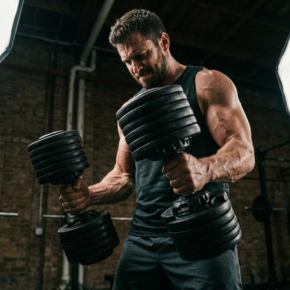 Entraînement avec haltères réglables Hardset 30 kg à domicile