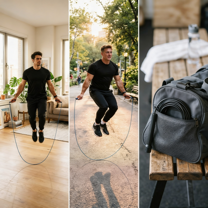 Trois exercices réalisables avec la corde à sauter Hardset — saut simple, double unders, cardio