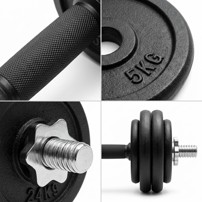Mécanisme de réglage de charge du set haltères Hardset 30 kg