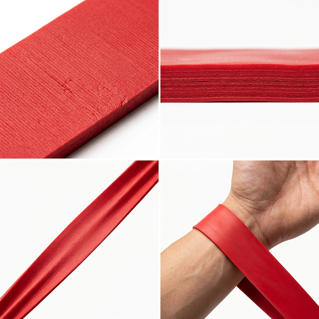 Détail texture et résistance des bandes élastiques Hardset