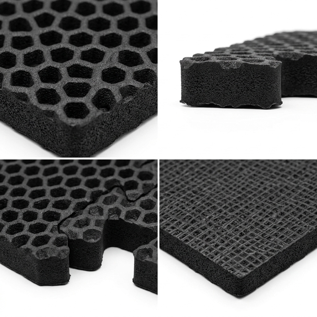 Texture antidérapante et détail de connexion des dalles puzzle Hardset