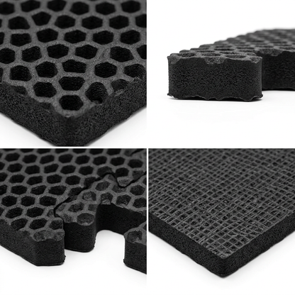 Texture antidérapante et détail de connexion des dalles puzzle Hardset