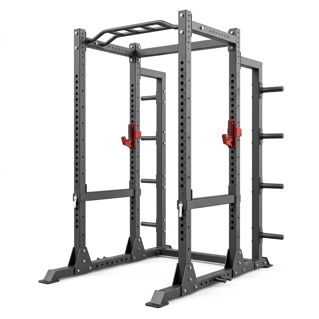 Cage de squat Hardset structure acier robuste sur fond blanc
