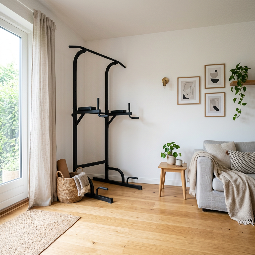 Barre de traction Hardset installée à domicile dans un appartement moderne